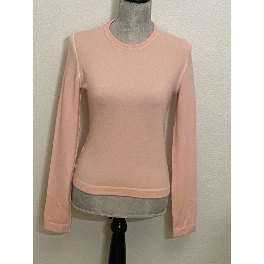 Three Dots pink 100% Cashmere crewneck Long sleeve sweater Size L